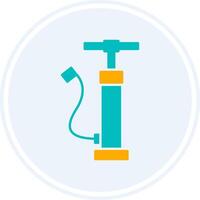 Hand Air Pump Glyph Two Colour Circle Icon vector