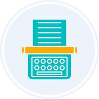 Typewriter Glyph Two Colour Circle Icon vector
