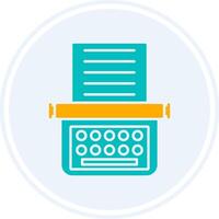 Typewriter Glyph Two Colour Circle Icon vector