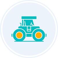 Road Roller Glyph Two Colour Circle Icon vector