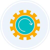 Gear Wheel Drawing Glyph Two Colour Circle Icon vector