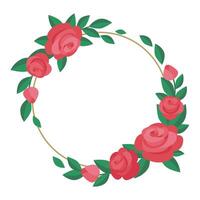 red roses frame for cards and invitations vector