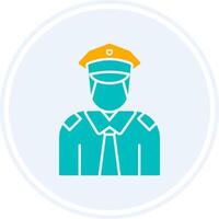 Policeman Glyph Two Colour Circle Icon vector