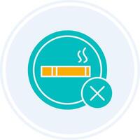 No Smoking Glyph Two Colour Circle Icon vector