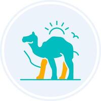 Camel Glyph Two Colour Circle Icon vector