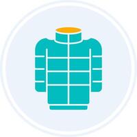 Puffer Coat Glyph Two Colour Circle Icon vector