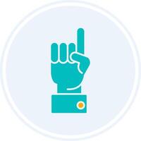 Raised Finger Glyph Two Colour Circle Icon vector