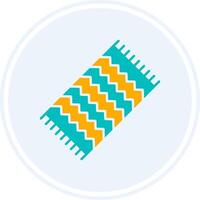 Beach Towel Glyph Two Colour Circle Icon vector