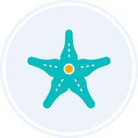 StarFish Glyph Two Colour Circle Icon vector