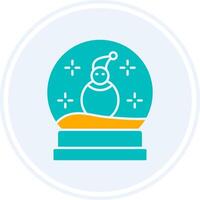 Snow Globe Glyph Two Colour Circle Icon vector