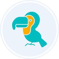 Toucan Glyph Two Colour Circle Icon vector