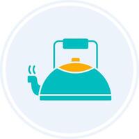 Kettle Glyph Two Colour Circle Icon vector