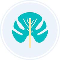 Monstera Glyph Two Colour Circle Icon vector