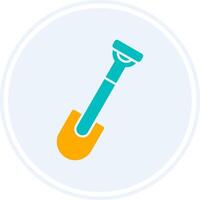 Shovel Glyph Two Colour Circle Icon vector