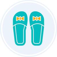 Slippers Glyph Two Colour Circle Icon vector