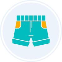 Shorts Glyph Two Colour Circle Icon vector