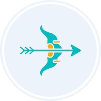 Bow And Arrow Glyph Two Colour Circle Icon vector