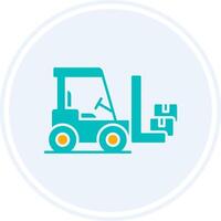 ForkLifter Glyph Two Colour Circle Icon vector