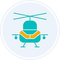 Military Helicopter Glyph Two Colour Circle Icon vector