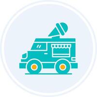 Icecream Van Glyph Two Colour Circle Icon vector