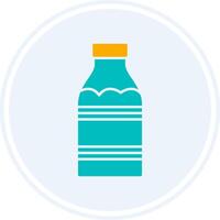 Milk Bottle Glyph Two Colour Circle Icon vector