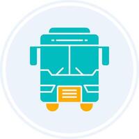 Bus Glyph Two Colour Circle Icon vector