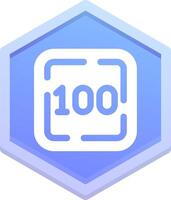 One Hundred Polygon Icon vector