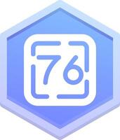 Seventy Six Polygon Icon vector