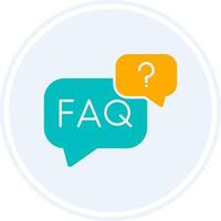 Faq Glyph Two Colour Circle Icon vector