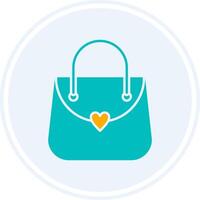 Purse Glyph Two Colour Circle Icon vector