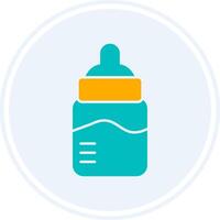 Baby Bottle Glyph Two Colour Circle Icon vector