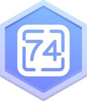 Seventy Four Polygon Icon vector