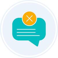 No Message Glyph Two Colour Circle Icon vector