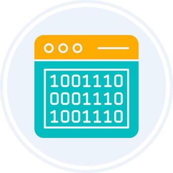 binario código glifo dos color circulo icono vector