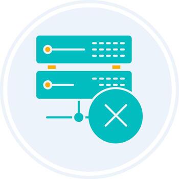 Eliminar datos glifo dos color circulo icono vector