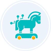 Trojan Horse Glyph Two Colour Circle Icon vector