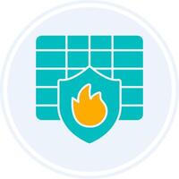 Firewall Glyph Two Colour Circle Icon vector