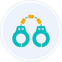 Handcuffs Glyph Two Colour Circle Icon vector