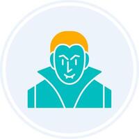 Evil Glyph Two Colour Circle Icon vector