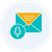 Audio Message Glyph Two Colour Circle Icon vector