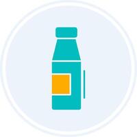 Milk Bottle Glyph Two Colour Circle Icon vector