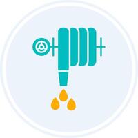 Water Hose Glyph Two Colour Circle Icon vector