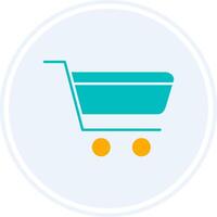 Cart Glyph Two Colour Circle Icon vector