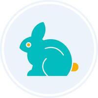 Rabbit Glyph Two Colour Circle Icon vector