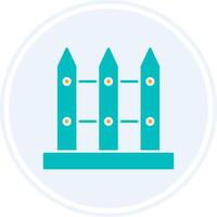 Fence Glyph Two Colour Circle Icon vector