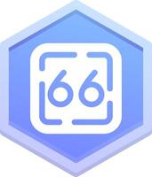 Sixty Six Polygon Icon vector