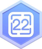 Twenty Two Polygon Icon vector