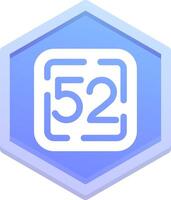 Fifty Two Polygon Icon vector