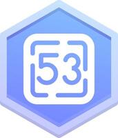 Fifty Three Polygon Icon vector