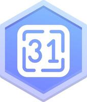 Thirty One Polygon Icon vector